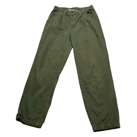 Ladies Free People Army Green High Rise Pleat Front Pants Size 6 - Picture 4 of 11